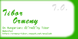 tibor ormeny business card